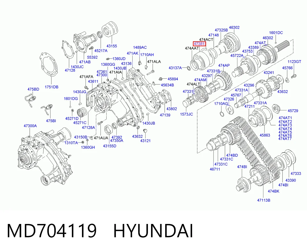 Comprar MD704119 Chrysler Cojinete de entrada de la caja de transferencia
