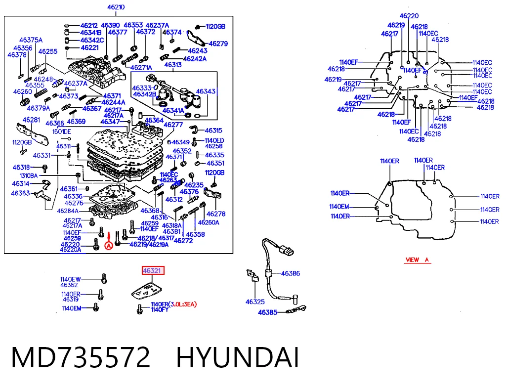 Filtro hidráulico transmisión automática para Hyundai Sonata III 