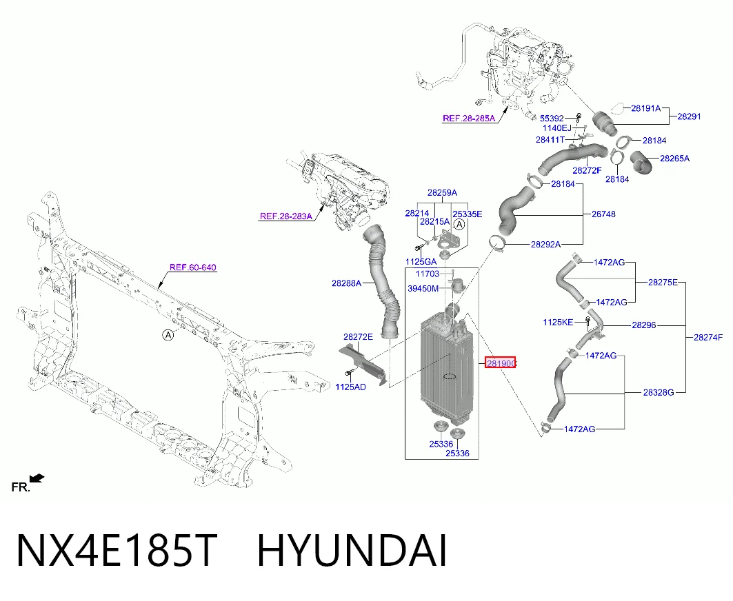 Radiador de aire de admisión Hyundai Tucson IV SUV (NX4E) (2020 - 2026) precio, desde 307,82 EUR