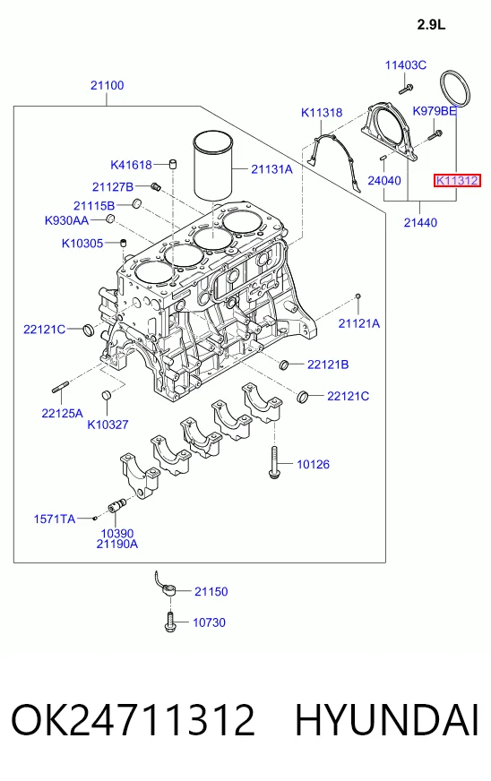  Retén de cigüeñal KIA Sportage 1
