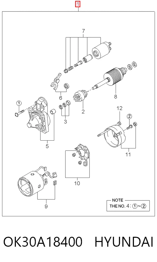 Motor de arranque OK30A18400 HYUNDAI