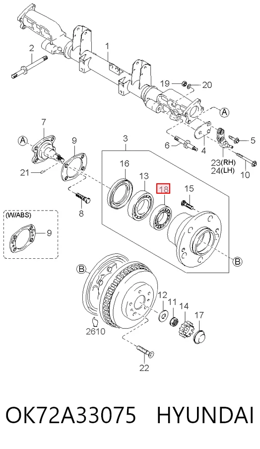 Cojinete exterior de rueda trasera para KIA Carnival I UP