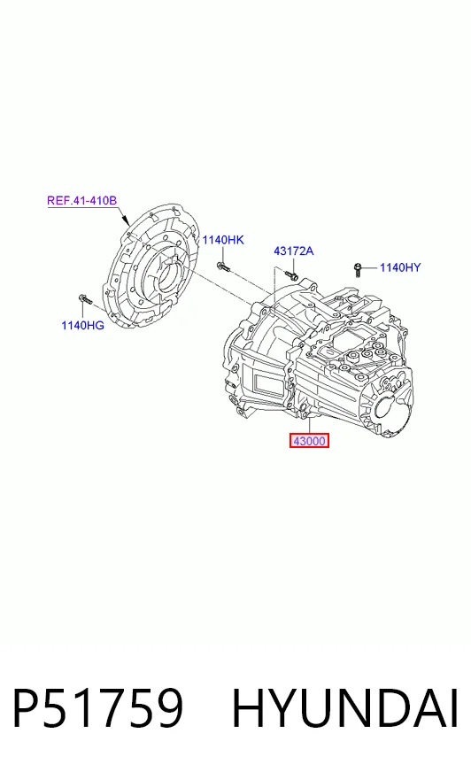 Caja de cambios mecánica para Hyundai Getz  