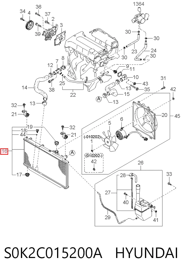 Refrigeración del motor KIA Carens  (1998-2002)
