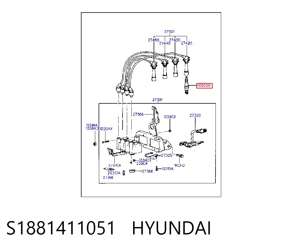 S1881411051 Hyundai/Kia Bujía de ignición