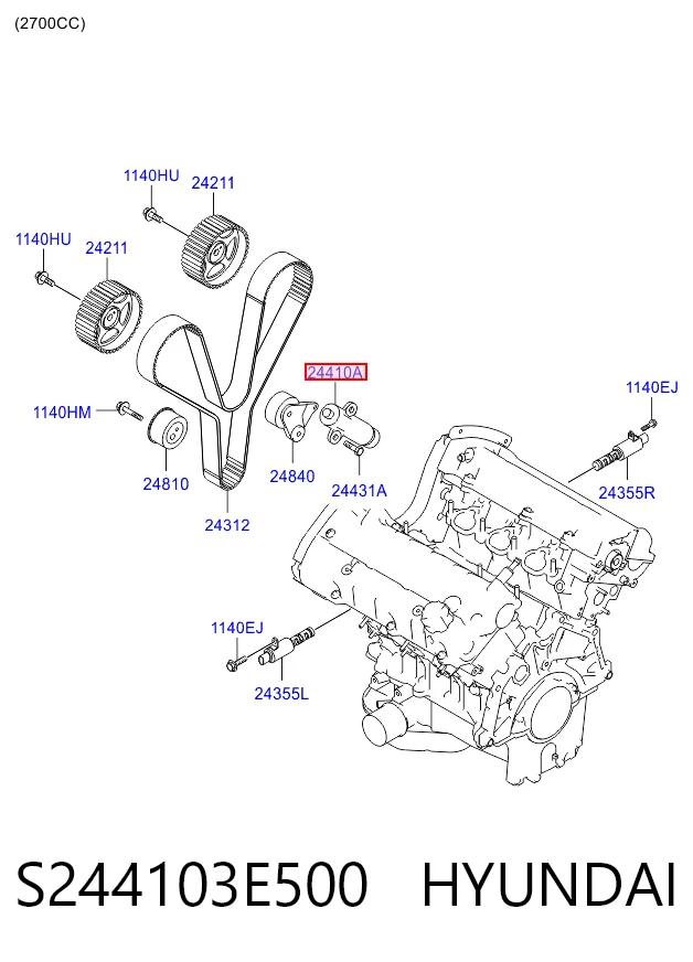 Tensor, correa dentada KIA Carnival III (2005-2015)