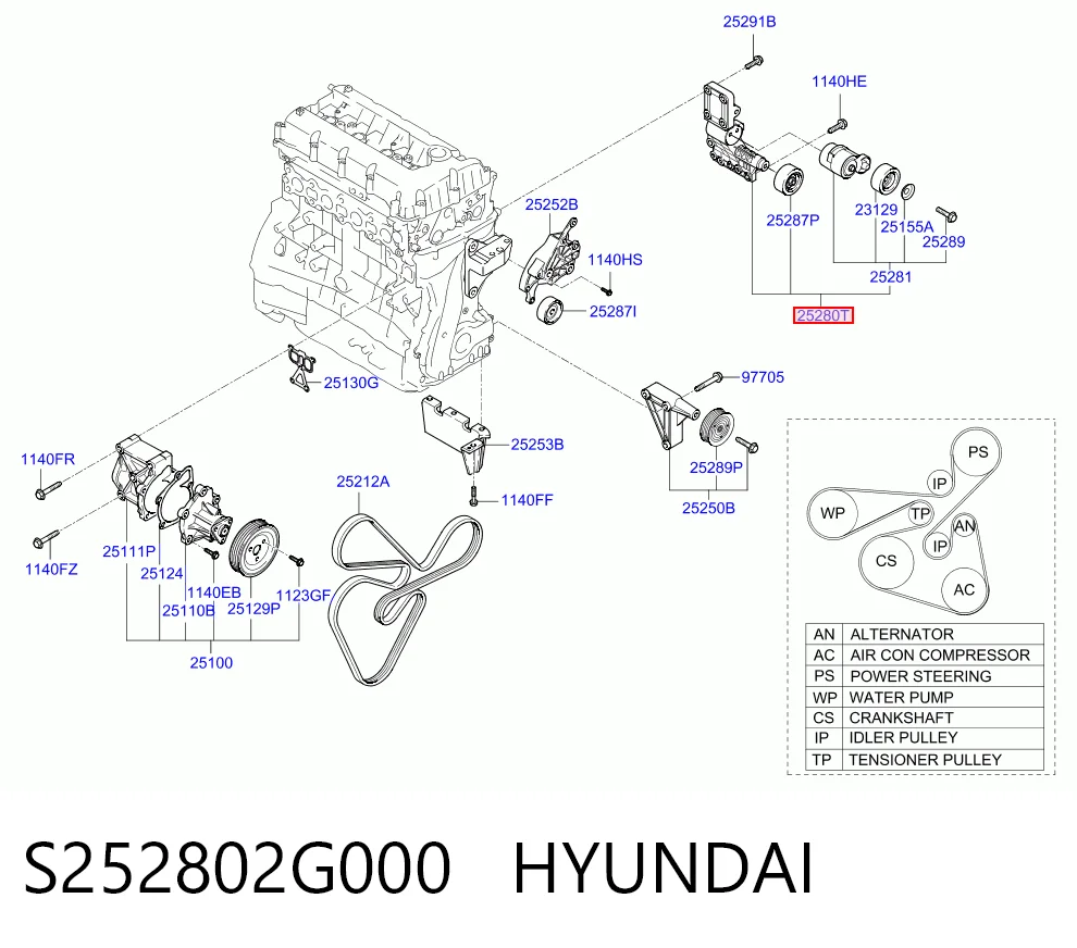 S252802G000 Hyundai/Kia