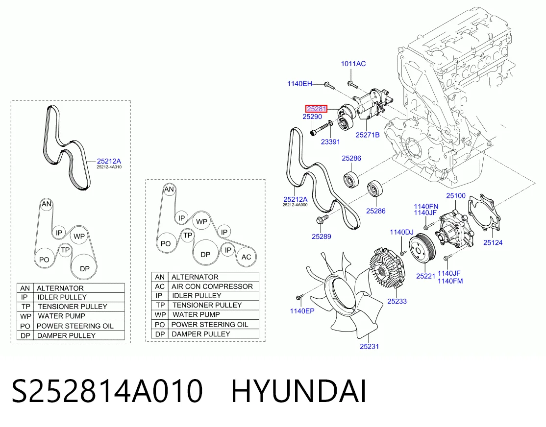 Tensor de la correa trapecial poli v Hyundai H-1 STAREX  bus comprar en España