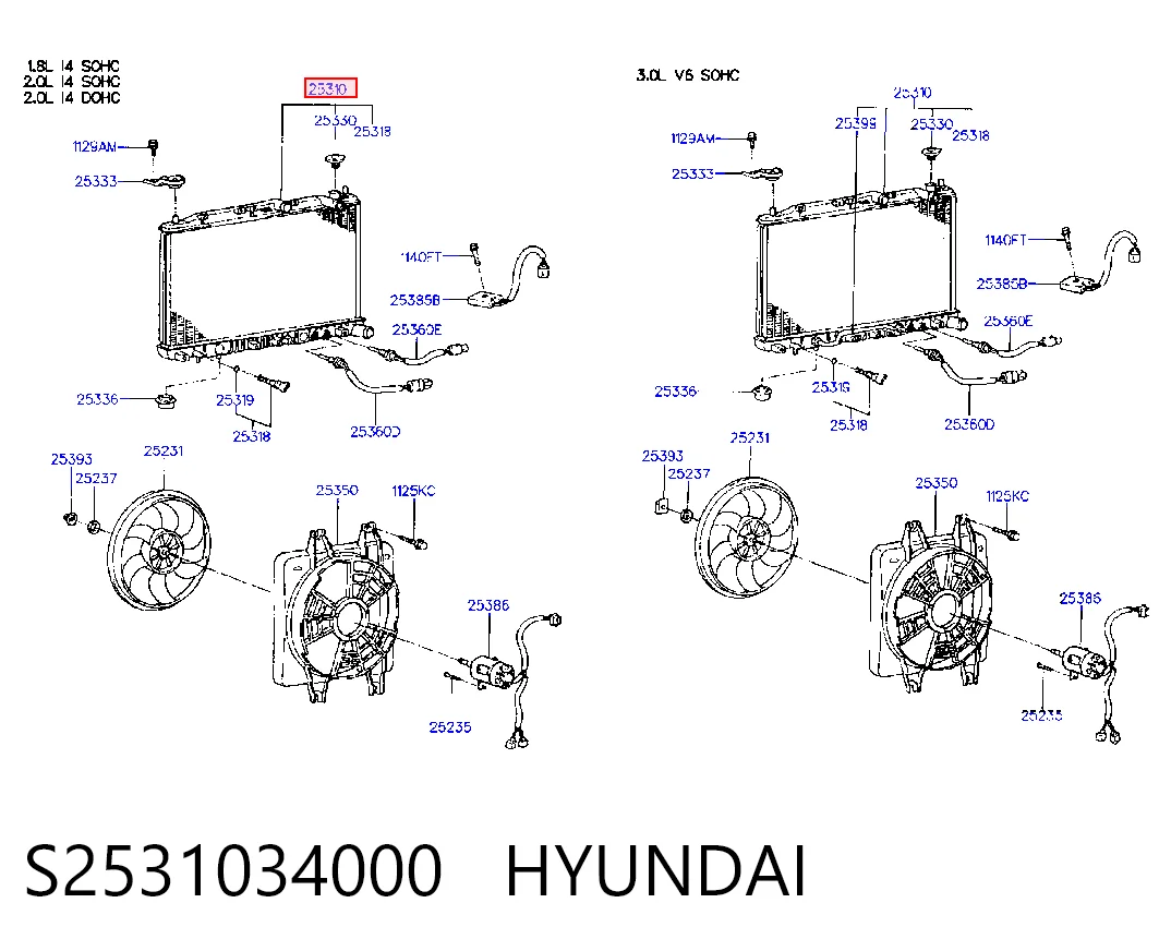 Comprar Radiador de refrigeración del motor Hyundai Sonata III Y-3 a bajo precio