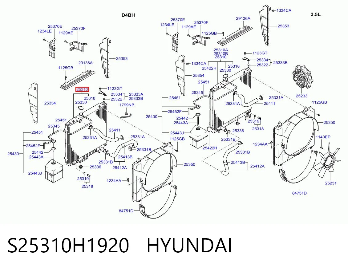 Radiador para Hyundai Terracan HP