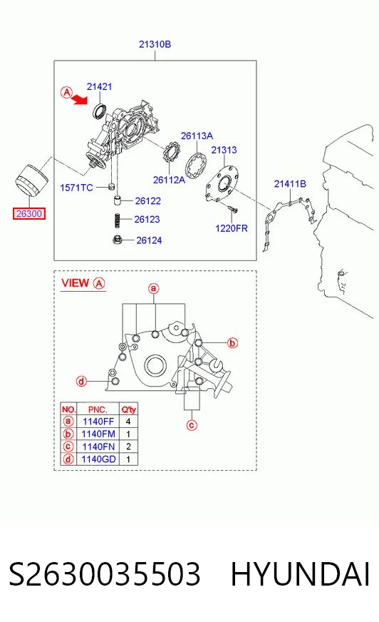 S2630035503 Hyundai/Kia Filtro aceite