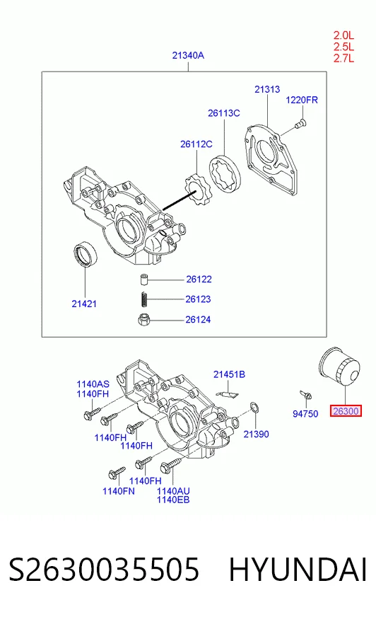 S2630035505 Hyundai/Kia Filtro aceite