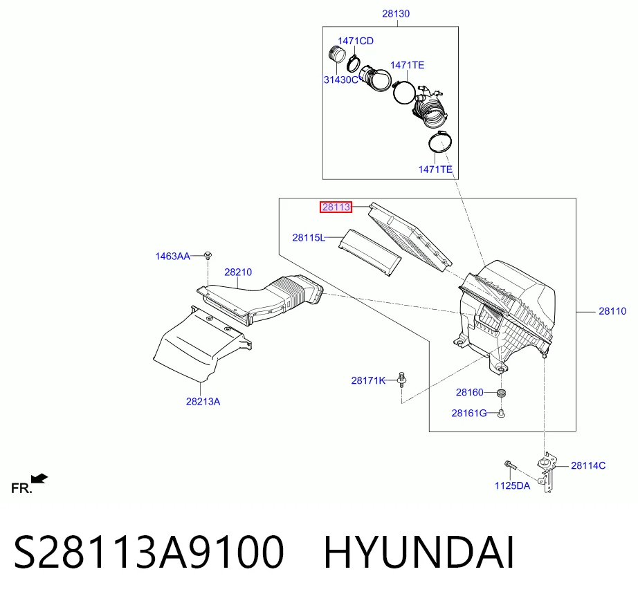 S28113A9100 Hyundai/Kia Filtro de aire de motor