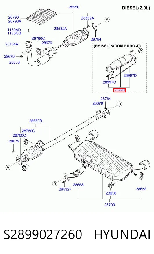 Catalizador S2899027260 HYUNDAI