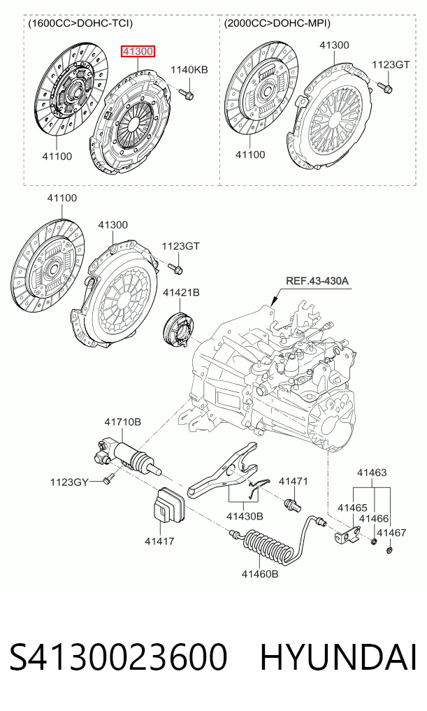 Plato de presión del embrague S4130023600 HYUNDAI