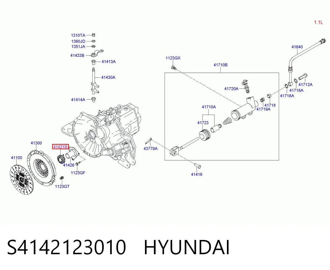 Cojinete de embrague S4142123010 HYUNDAI