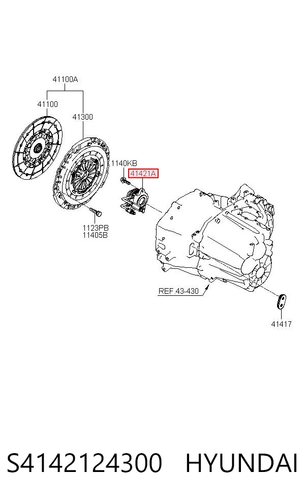 Cilindro esclavo de embrague con rodamiento de empuje S4142124300 HYUNDAI