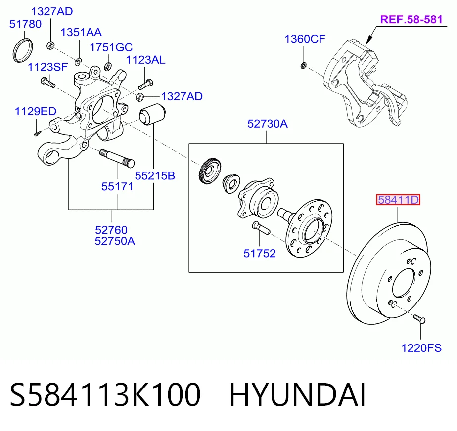 S584113K100 Hyundai/Kia