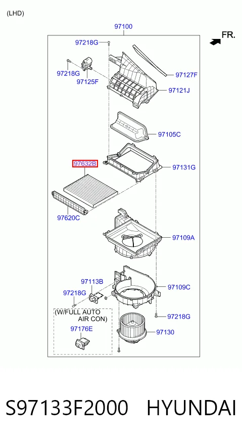 S97133F2000 Hyundai/Kia Filtro antipolen