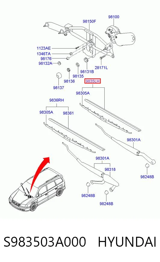 Comprar Escobilla del limpiaparabrisas del lado del conductor Hyundai Elantra V MD a bajo precio