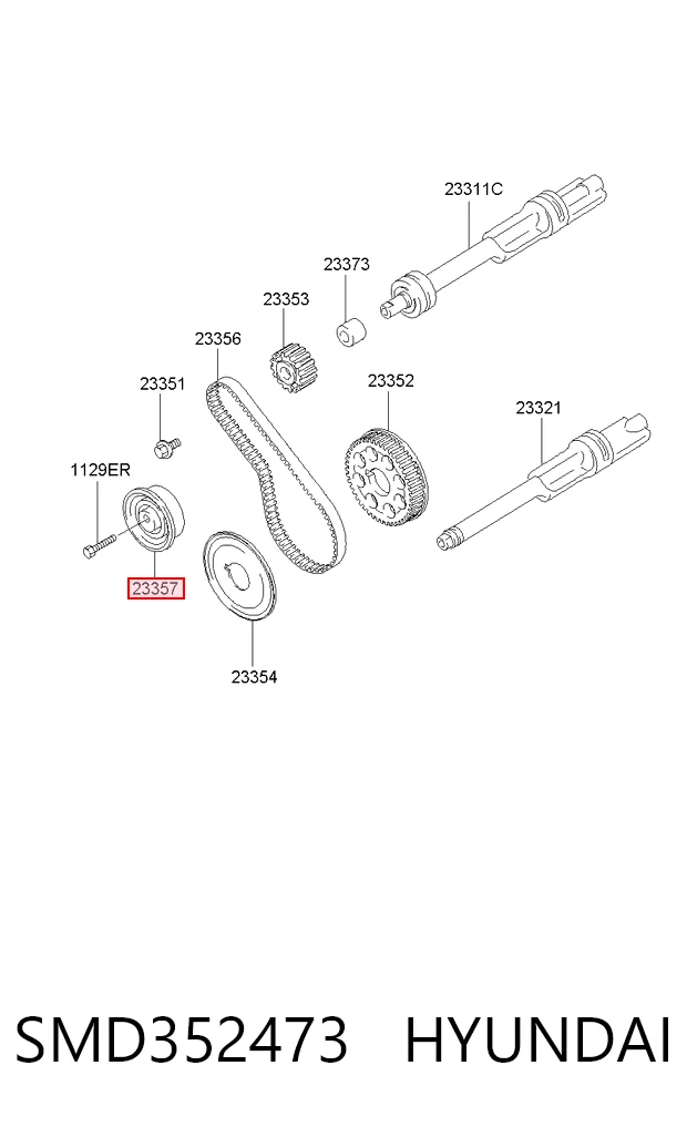 Polea tensora de la correa de equilibrado SMD352473 HYUNDAI