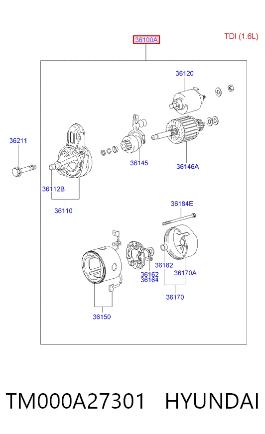 TM000A27301 Hyundai/Kia Arranque motores