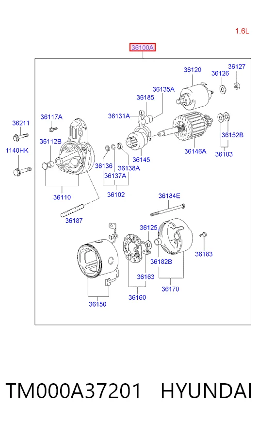 TM000A37201 Hyundai/Kia Arranque motores