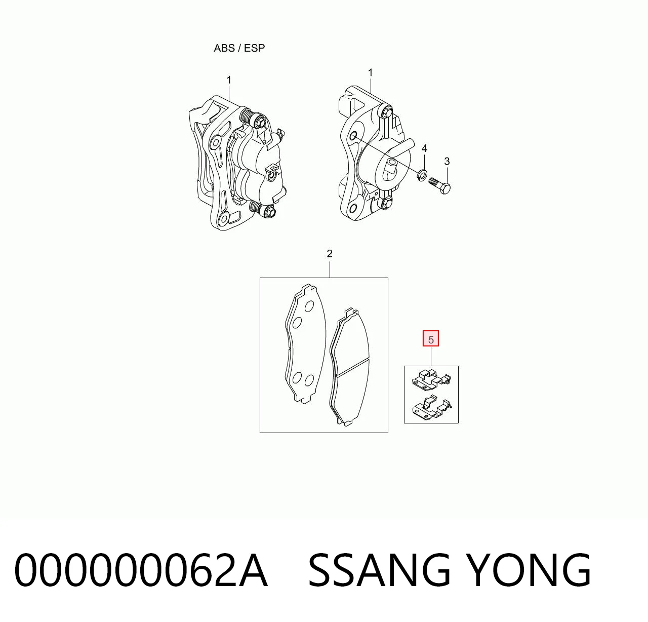 Comprar Juego de resortes de sujeción de pastillas de freno delanteras SsangYong Actyon CJ a bajo precio