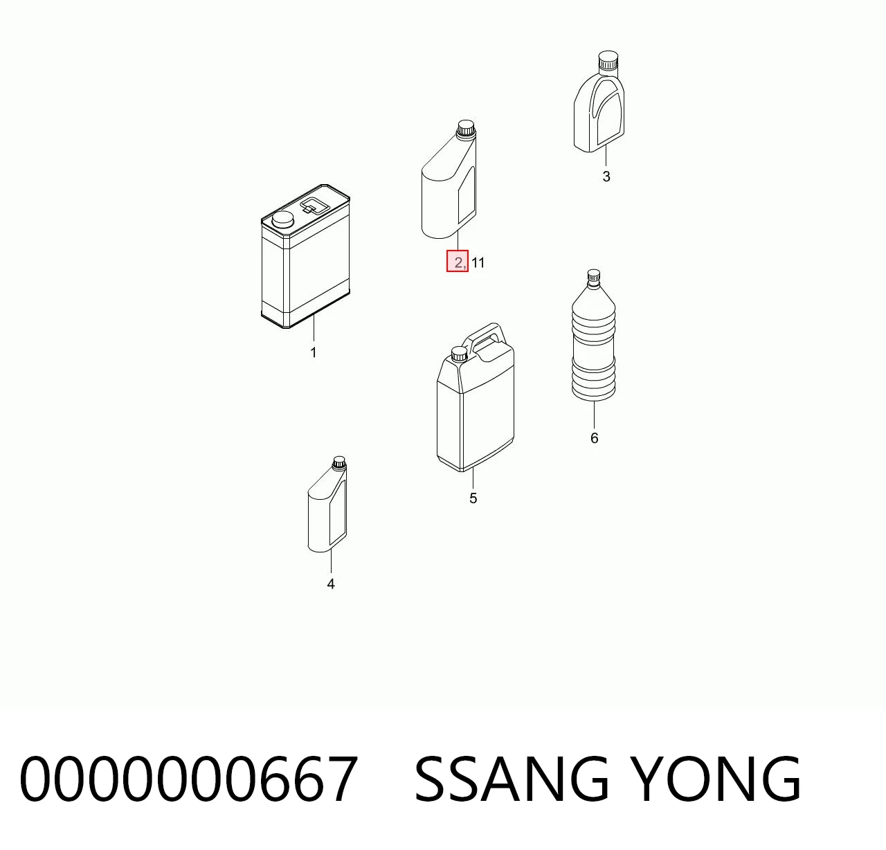 Aceite de transmisión SSANG YONG 0000000667