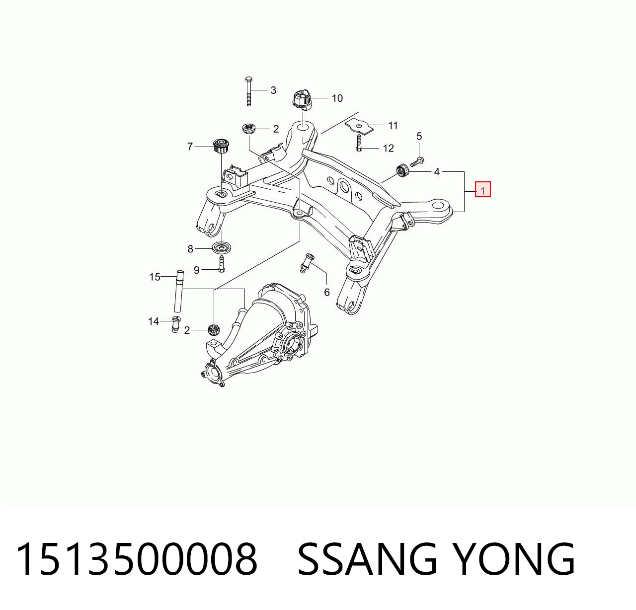 Comprar Subchasis trasero soporte motor SsangYong Rodius a bajo precio