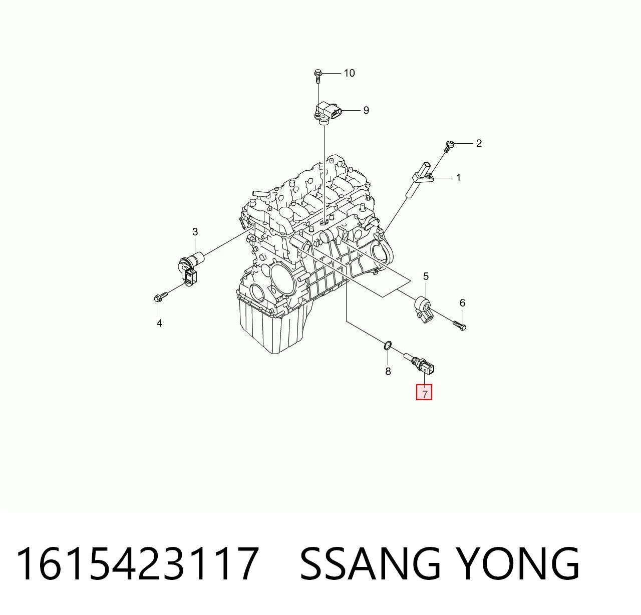 1615423117 Ssang Yong Sensor temperatura refrigerante