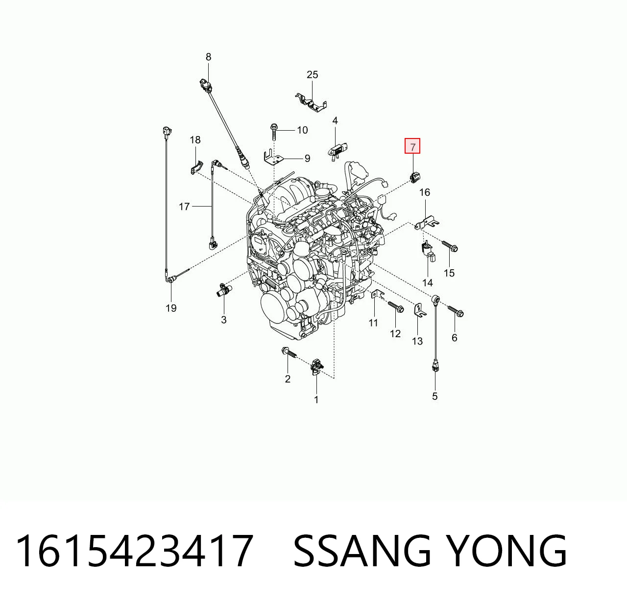 1615423417 Ssang Yong Sensor temperatura refrigerante