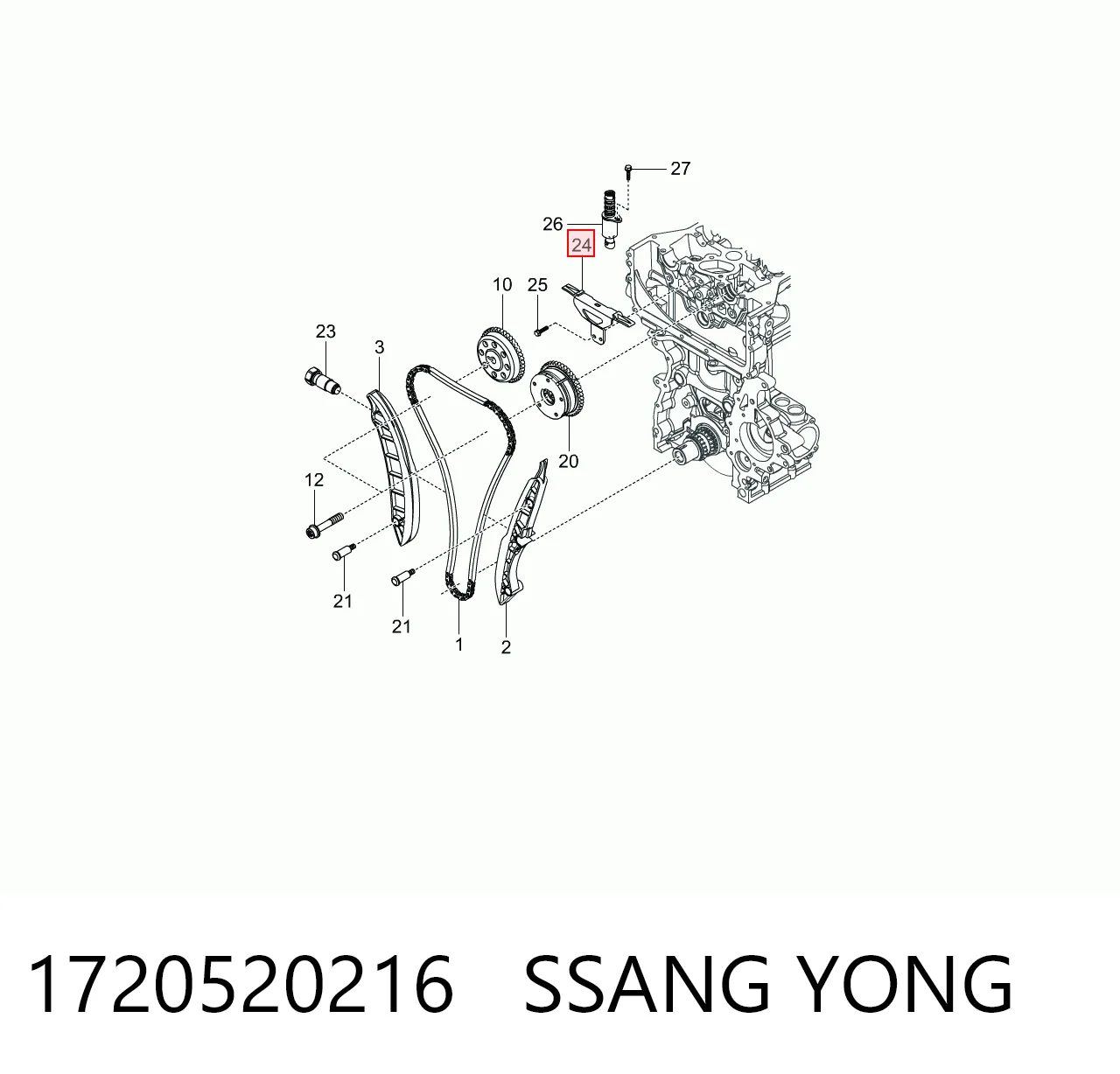 Comprar Tensor superior de cadena de distribución SsangYong Korando a bajo precio
