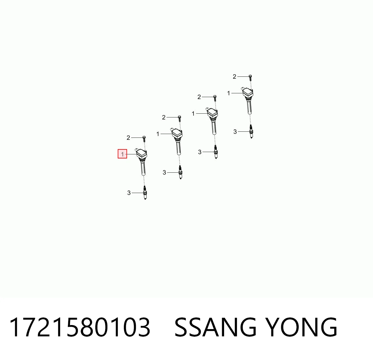 1721580103 Ssang Yong Bobina de ignición