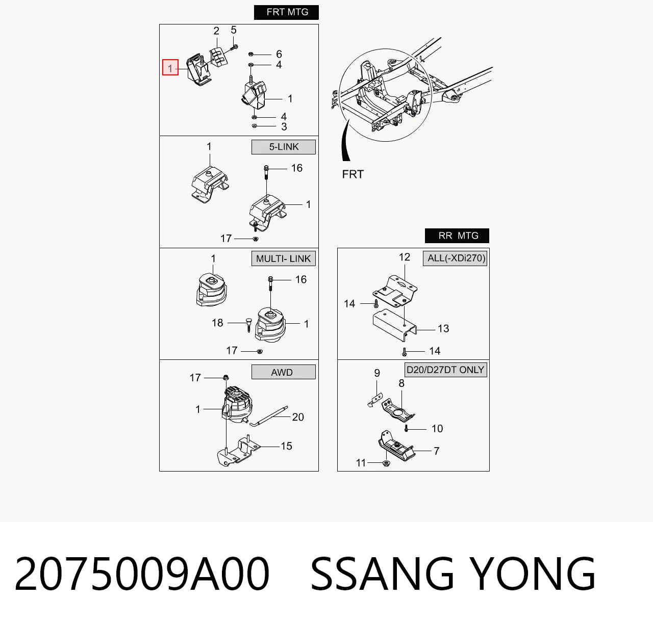 2075009A00 Ssang Yong