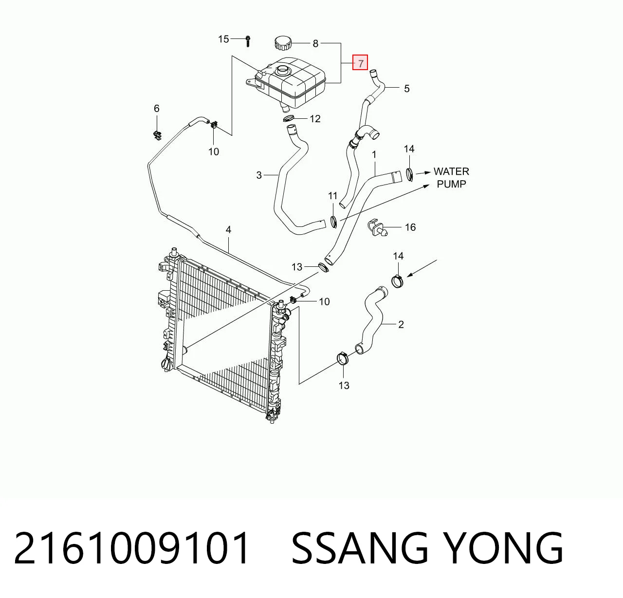 2161009101 Ssang Yong Depósito de expansión