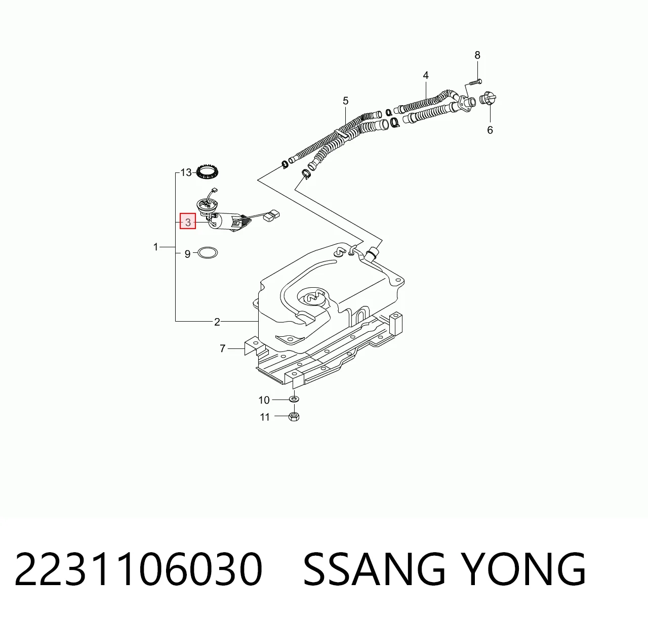 Comprar Bomba de combustible eléctrica sumergible SsangYong Korando KJ a bajo precio