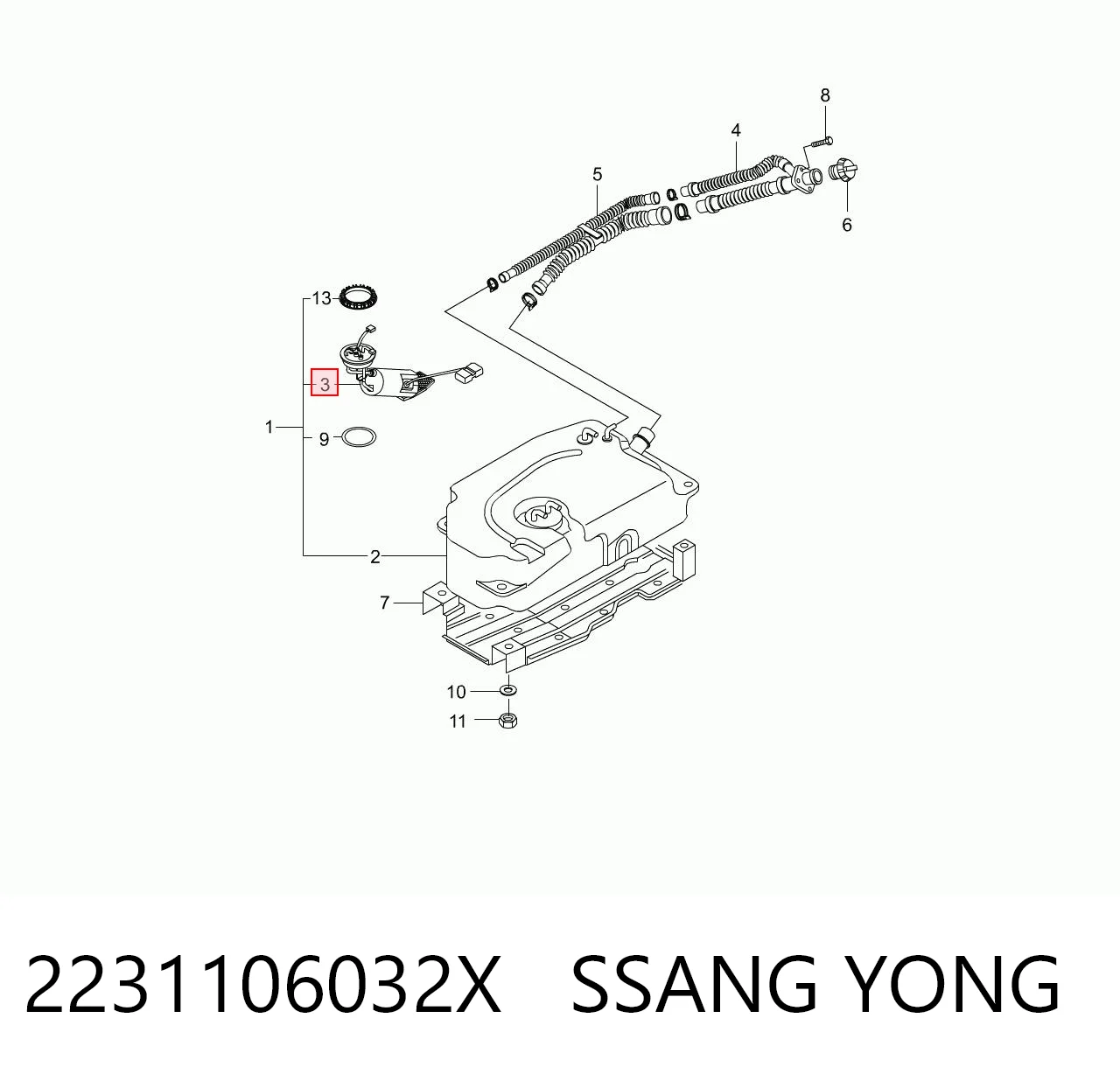 Unidad de alimentación de combustible para SsangYong Korando  