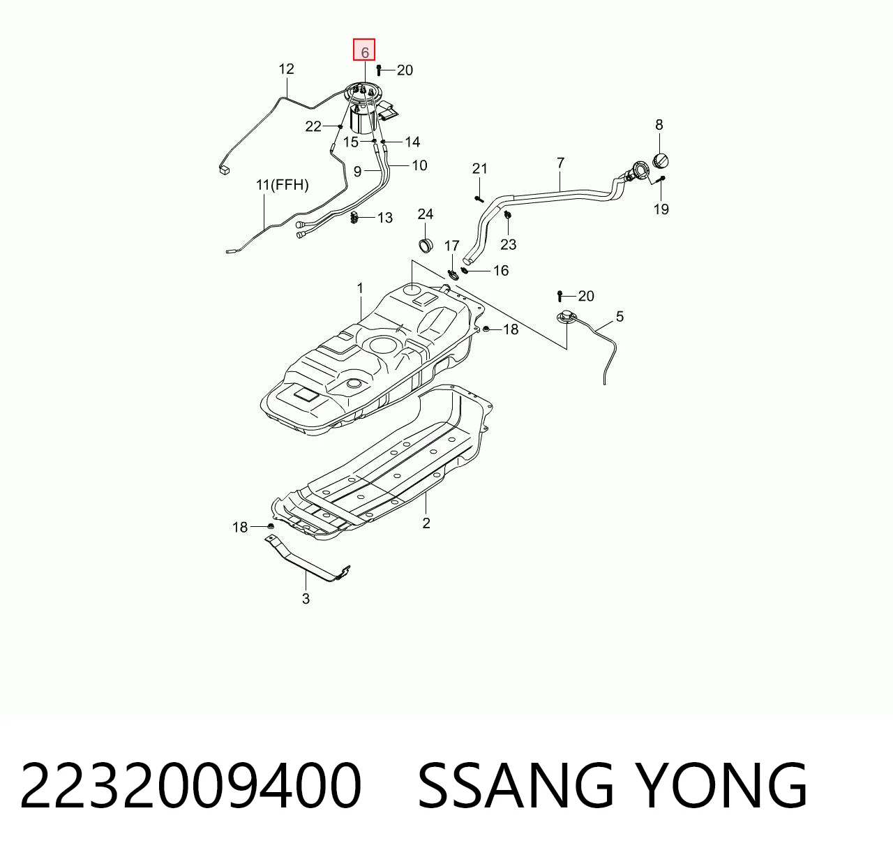 2232009400 Ssang Yong Módulo de alimentación de combustible