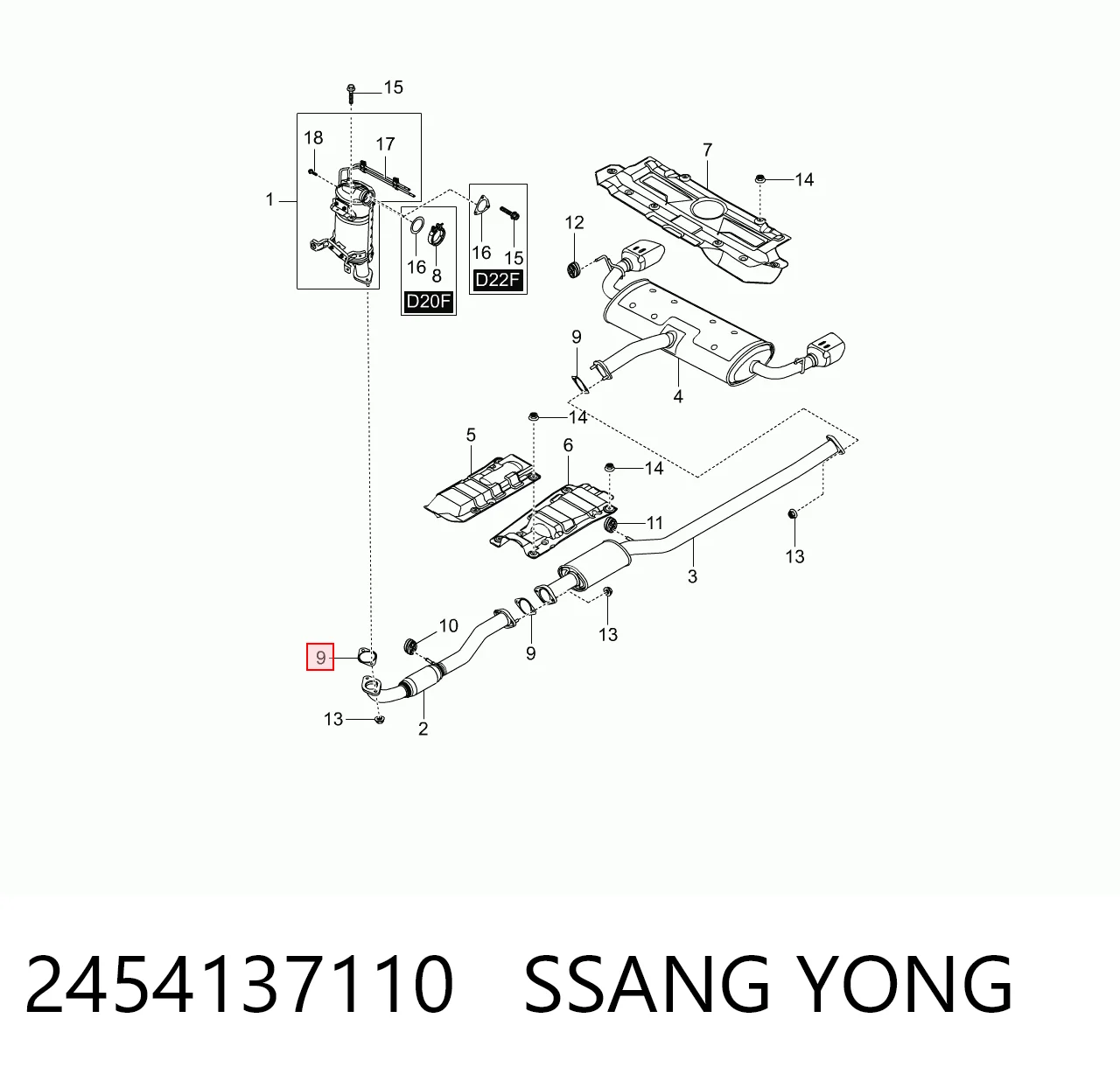Comprar Junta de tubo de escape SsangYong Korando   a bajo precio