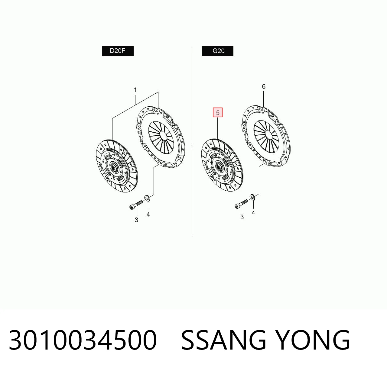 3010034500 Ssang Yong Disco de embrague