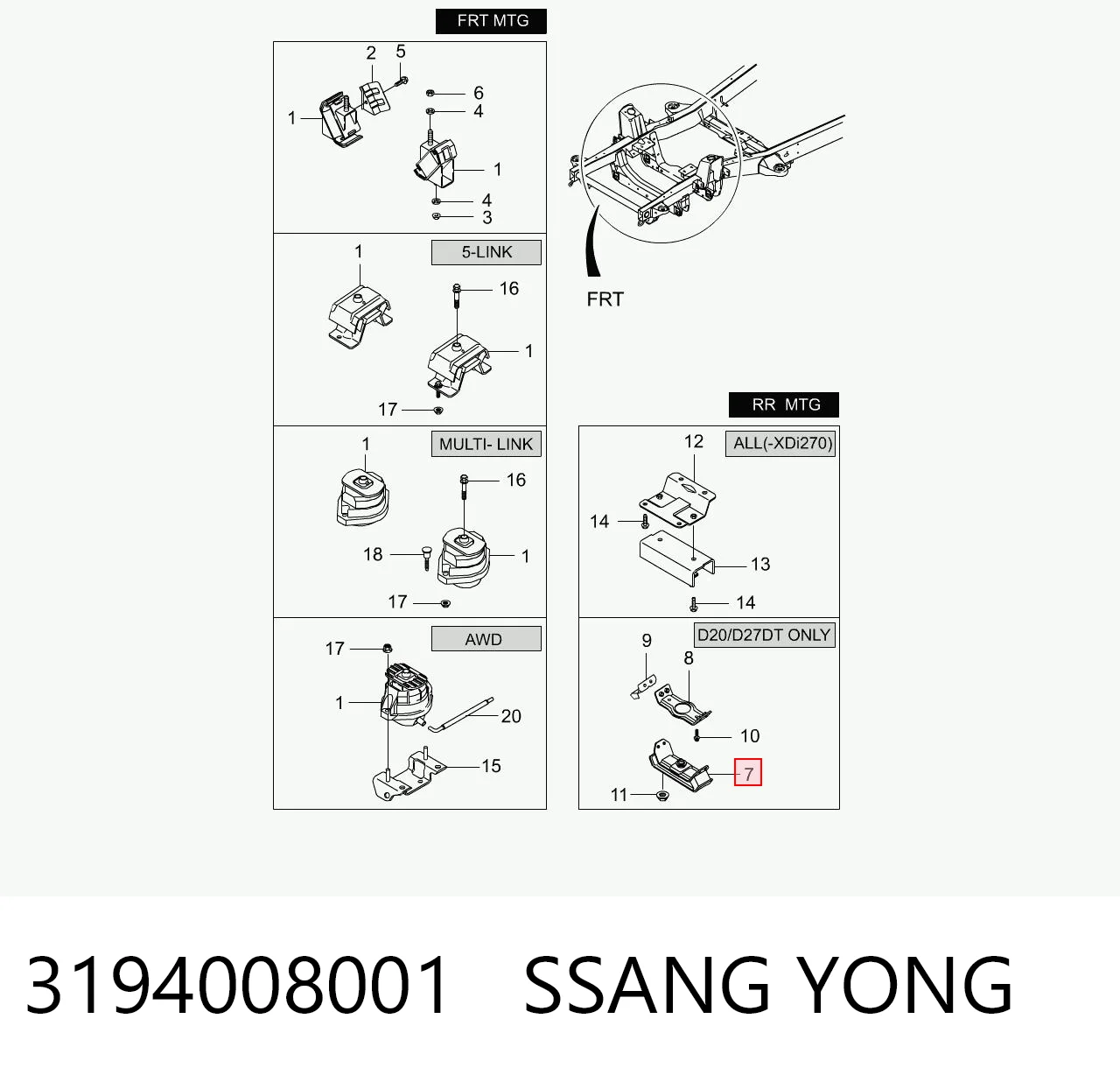 3194008001 Ssang Yong