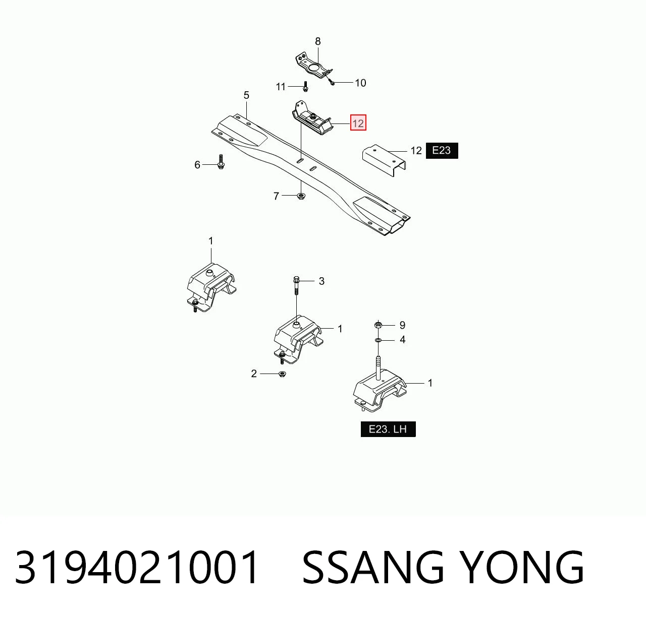 Soportes de motor trasero SsangYong Rodius monovolumen (2004 - 2026) precio, desde 50,82 EUR