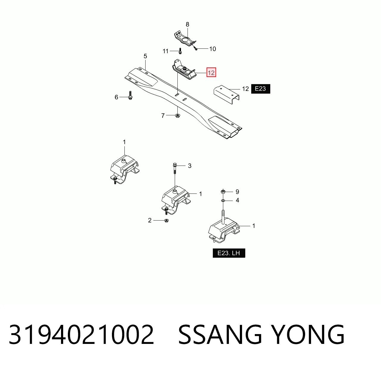 Taco de motor SsangYong Rodius (2004-2026)