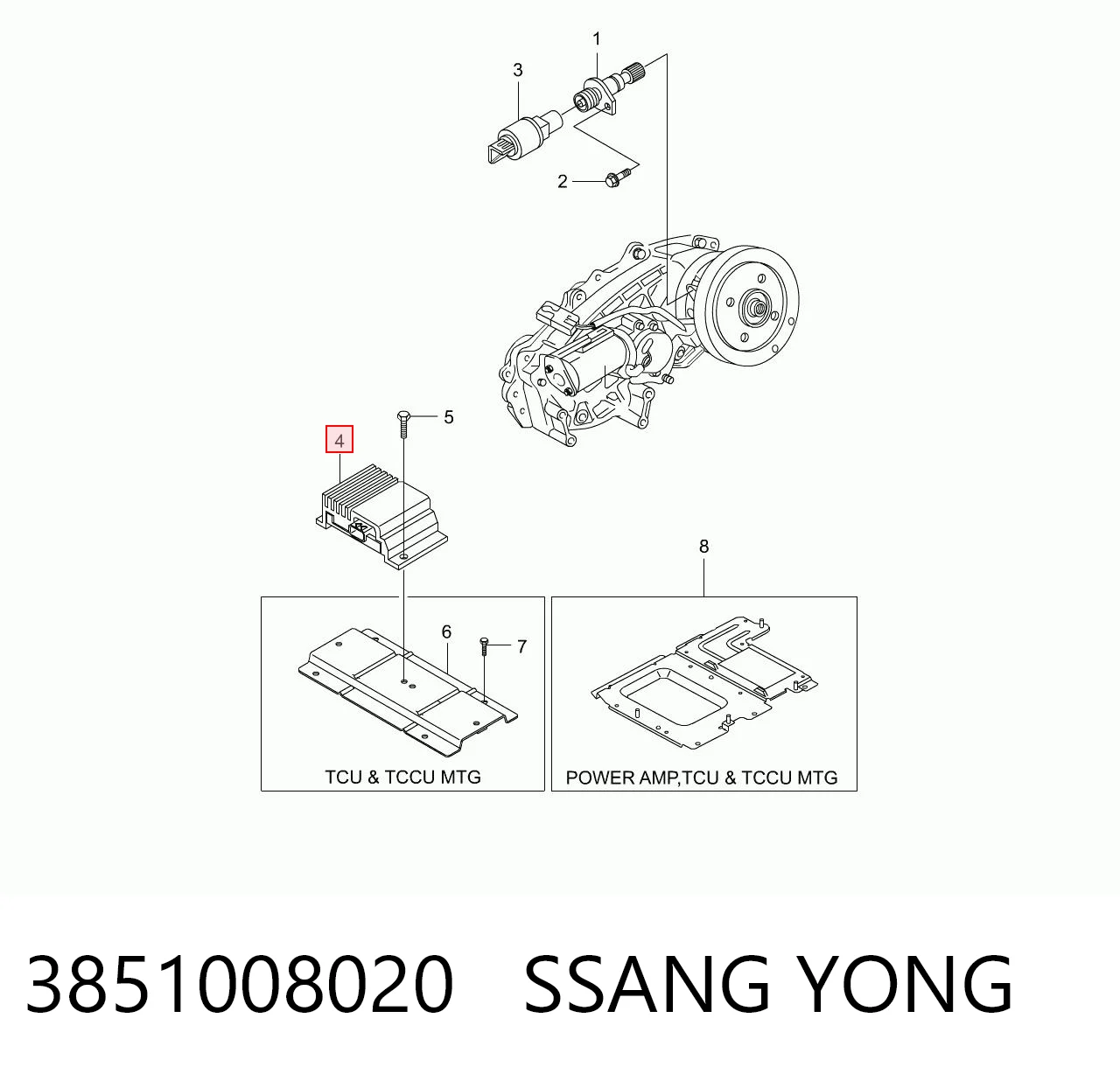 3851008020 Ssang Yong Centralina Del Motor