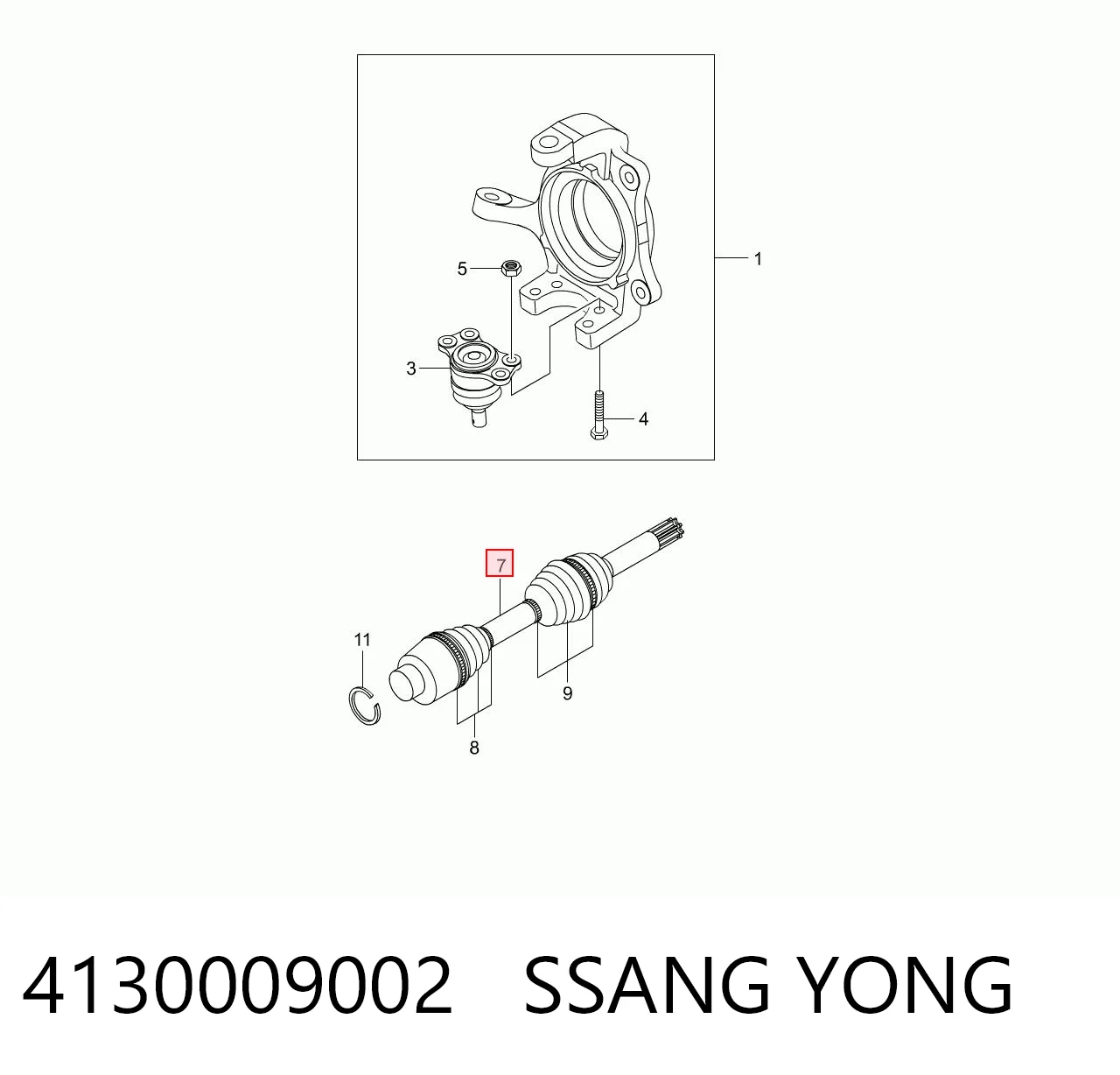4130009002 Ssang Yong Semieje delantero