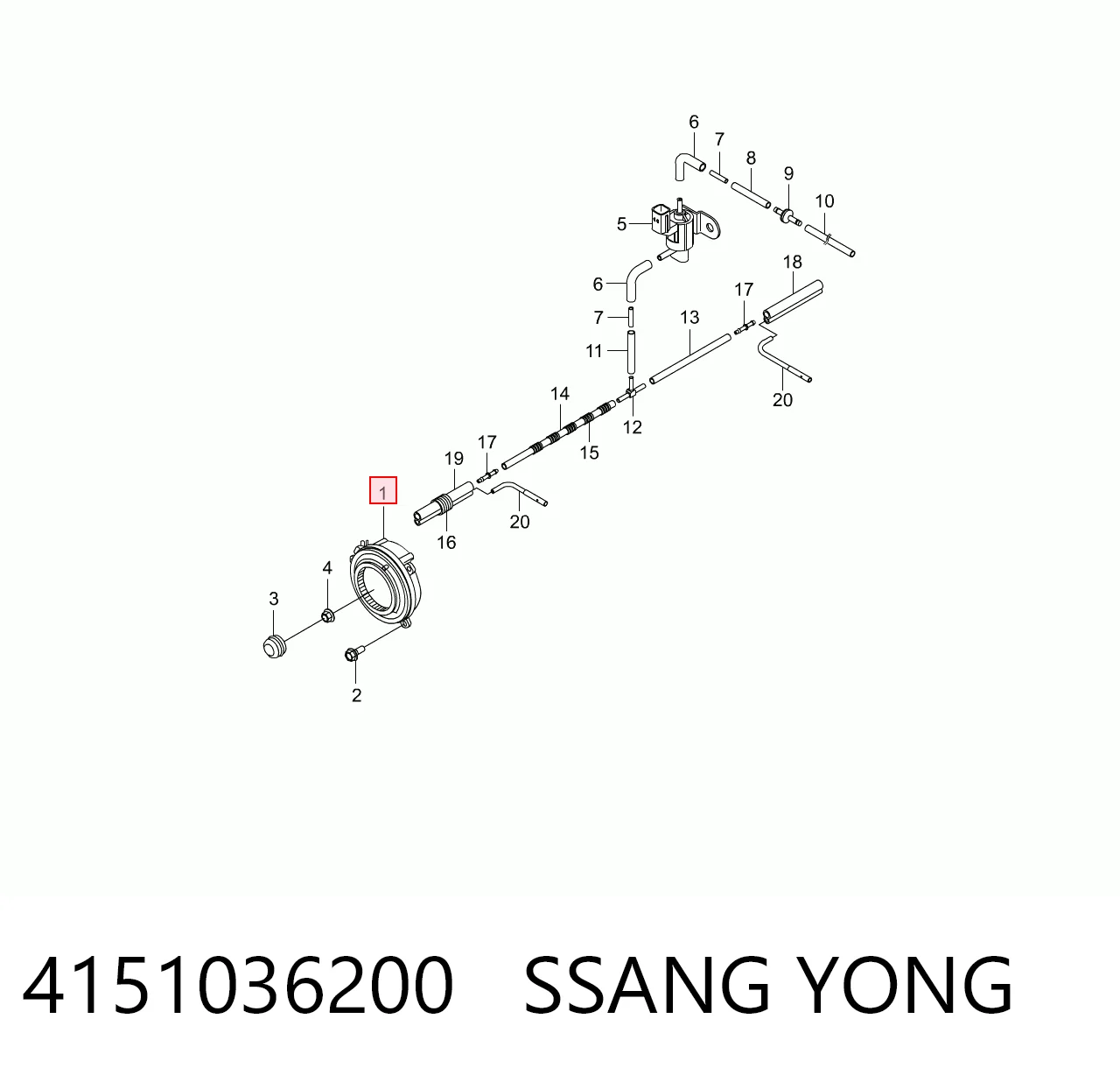 4151036200 Ssang Yong Acoplamiento del eje delantero