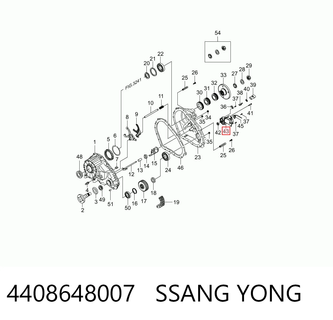 4408648007 Ssang Yong Motor de control de la caja de transferencia