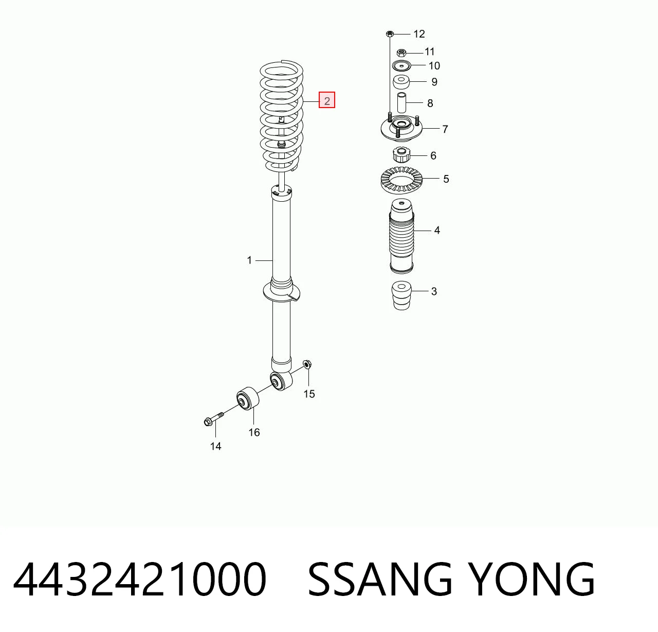 Comprar Muelle delantero SsangYong Rodius   a bajo precio