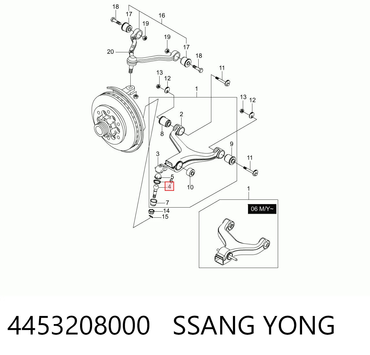 Comprar Rótula inferior de suspensión SsangYong Rexton  RJ a bajo precio